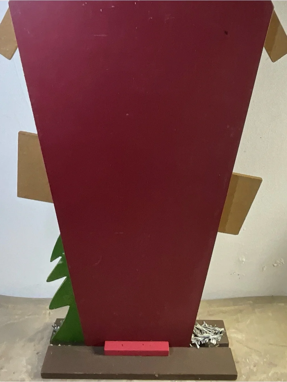 VTG Wooden Welcome Cardinal Birdhouse With Christmas Tree Underneath